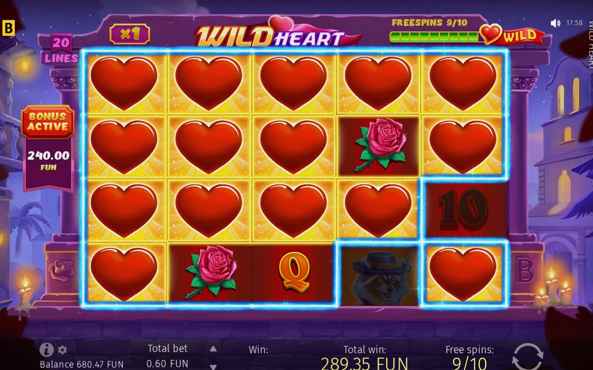 Free Spins round with sticky Wilds staying on the grid