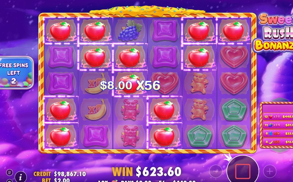 Free Spins round showing the Progressive Multiplier