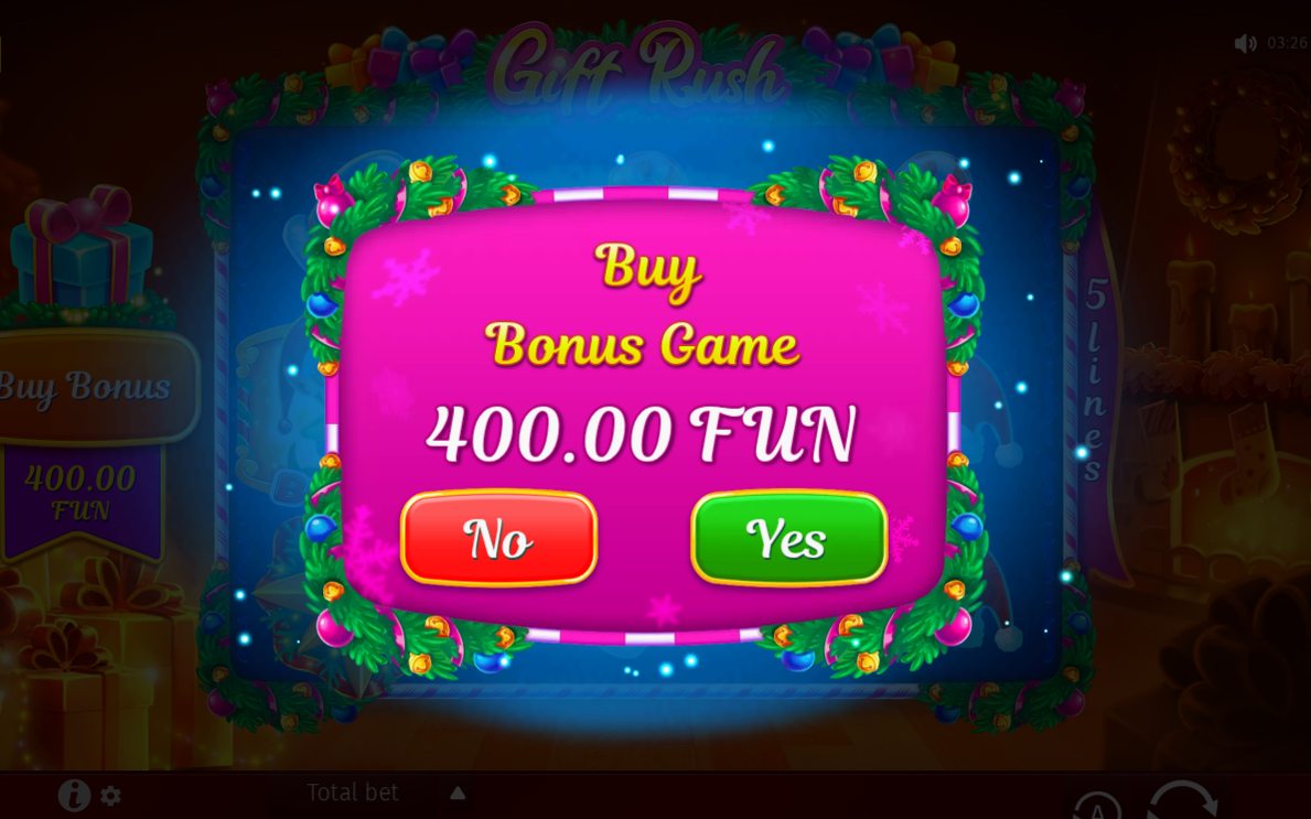 Choose your prize screen opened by three BONUS symbols