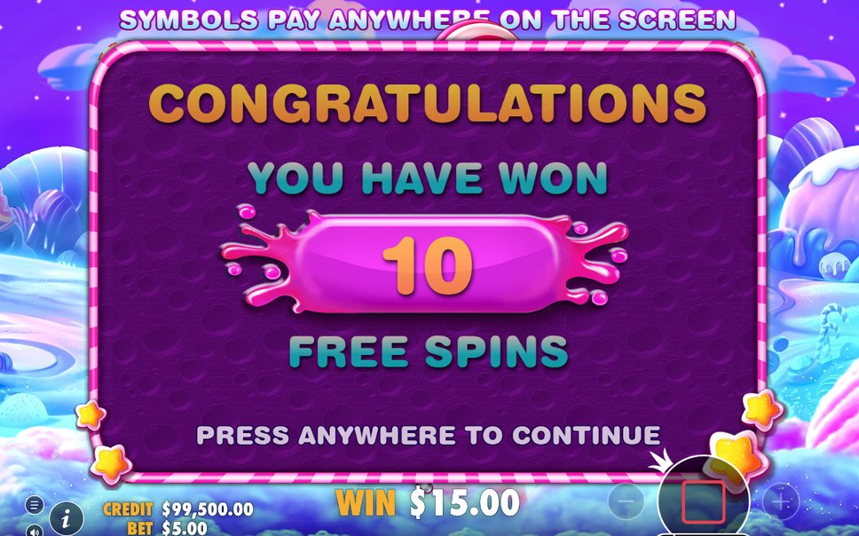 Free spins round with a Multiplier symbol on the grid